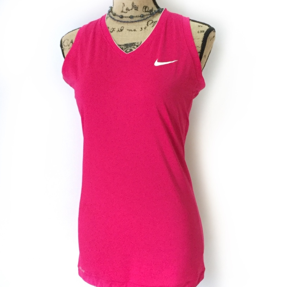 Nike Pro Combat Fuchsia V Neck Workout Top